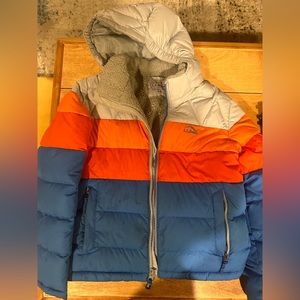 Kids LL Bean down jacket, colorblock. Very lightly used!